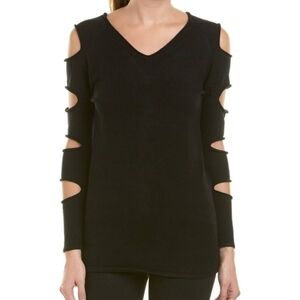 AQUA 100% Cashmere Cut Out Sleeves Sweater
